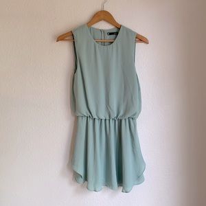 Krisa Mint layered skirt mini dress